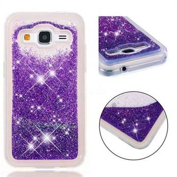 Dynamic Liquid Glitter Quicksand Sequins TPU Phone Case for Samsung Galaxy Core Prime G360 - Purple