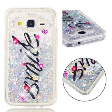 Smile Flower Dynamic Liquid Glitter Quicksand Soft TPU Case for Samsung Galaxy Core Prime G360
