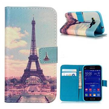 Vintage Eiffel Tower Leather Wallet Case for Samsung Galaxy Core Prime G360 G360V G360P G360F G360H