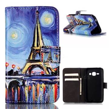 Painting Eiffel Tower Leather Wallet Case for Samsung Galaxy Core Prime G360 G360V G360P G360F G360H