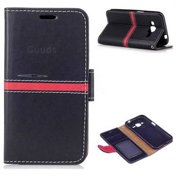 Luxury Elegant PU Leather Wallet Case for Samsung Galaxy Core Prime G360 - Black