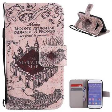 Castle The Marauders Map PU Leather Wallet Case for Samsung Galaxy Core Prime G360