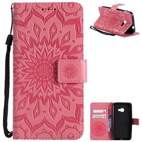 Embossing Sunflower Leather Wallet Case for Samsung Galaxy Xcover 4 G390F - Pink