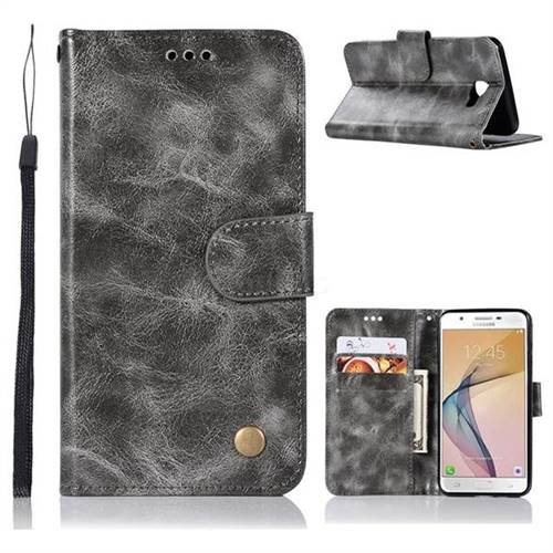 Luxury Retro Leather Wallet Case for Samsung Galaxy Xcover 4 G390F - Gray