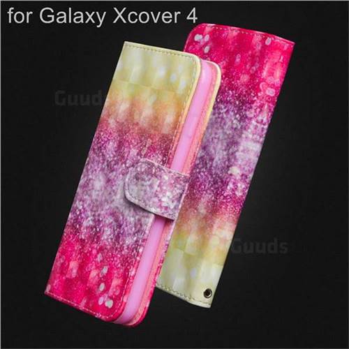 Gradient Rainbow 3D Painted Leather Wallet Case for Samsung Galaxy Xcover 4 G390F