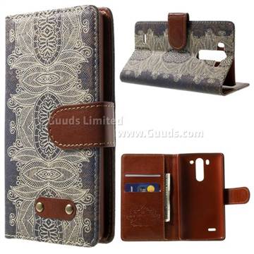 Cross Pattern Henna Flower Leather Wallet Case for LG G3 Beat Mini G3S D725 D722 D729 B2mini