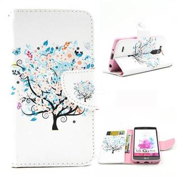 Colorful Tree Leather Wallet Case for LG G3 Beat Mini G3S D725 D722 D729 B2mini