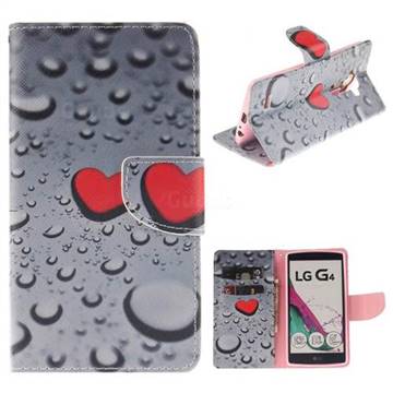 Heart Raindrop PU Leather Wallet Case for LG G4 H810 VS999 F500