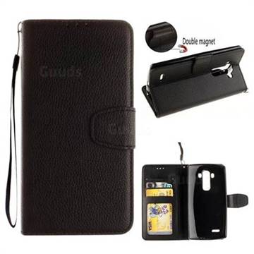 Litchi Pattern PU Leather Wallet Case for LG G4 H810 VS999 F500 - Black
