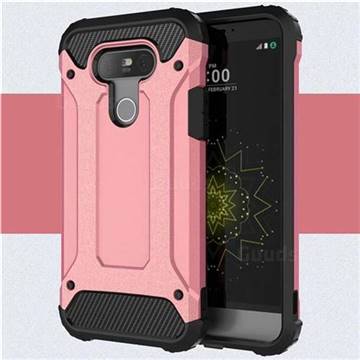 King Kong Armor Premium Shockproof Dual Layer Rugged Hard Cover for LG G5 - Rose Gold