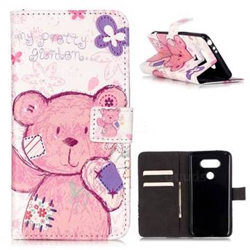 Pudding Bear Leather Wallet Case for LG G5