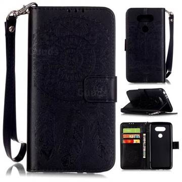 Embossing Campanula Flower Leather Wallet Case for LG G5 - Black