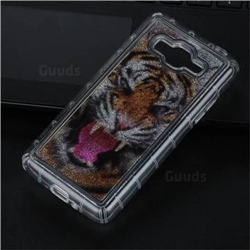 Tiger Glassy Glitter Quicksand Dynamic Liquid Soft Phone Case for Samsung Galaxy Grand Prime G530