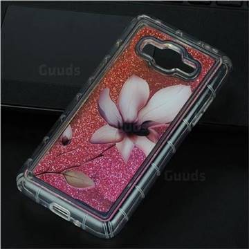 Lotus Glassy Glitter Quicksand Dynamic Liquid Soft Phone Case for Samsung Galaxy Grand Prime G530