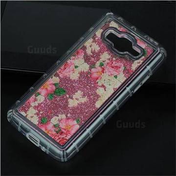 Rose Flower Glassy Glitter Quicksand Dynamic Liquid Soft Phone Case for Samsung Galaxy Grand Prime G530