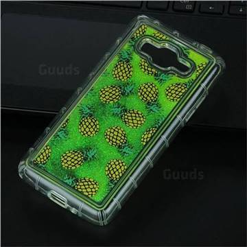 Pineapple Glassy Glitter Quicksand Dynamic Liquid Soft Phone Case for Samsung Galaxy Grand Prime G530