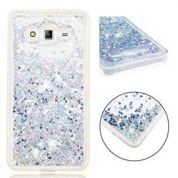 Dynamic Liquid Glitter Quicksand Sequins TPU Phone Case for Samsung Galaxy Grand Prime G530 - Silver