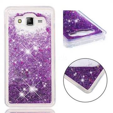 Dynamic Liquid Glitter Quicksand Sequins TPU Phone Case for Samsung Galaxy Grand Prime G530 - Purple