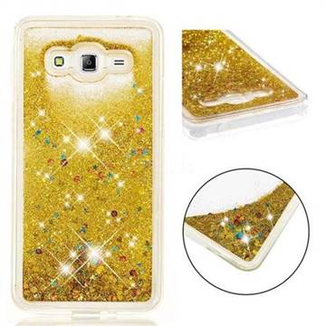 Dynamic Liquid Glitter Quicksand Sequins TPU Phone Case for Samsung Galaxy Grand Prime G530 - Golden