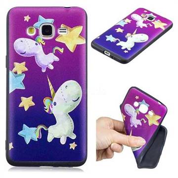 Pony 3D Embossed Relief Black TPU Cell Phone Back Cover for Samsung Galaxy Grand Prime G530