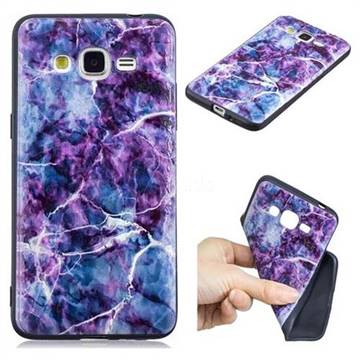 Marble 3D Embossed Relief Black TPU Cell Phone Back Cover for Samsung Galaxy Grand Prime G530