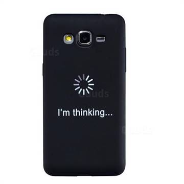 Thinking Stick Figure Matte Black TPU Phone Cover for Samsung Galaxy Grand Prime G530