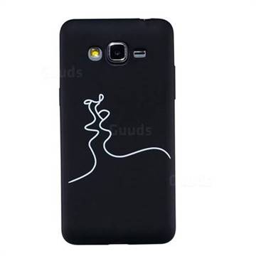Kiss Stick Figure Matte Black TPU Phone Cover for Samsung Galaxy Grand Prime G530