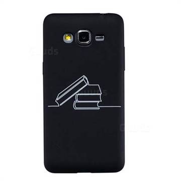 Book Stick Figure Matte Black TPU Phone Cover for Samsung Galaxy Grand Prime G530