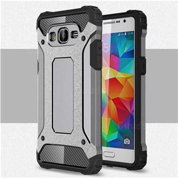 King Kong Armor Premium Shockproof Dual Layer Rugged Hard Cover for Samsung Galaxy Grand Prime G530 - Silver Grey