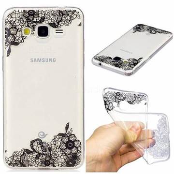 Lace Flower Super Clear Soft TPU Back Cover for Samsung Galaxy Grand Prime G530