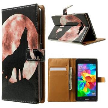 Moon Wolf Leather Wallet Case for Samsung Galaxy Grand Prime G530 G530H