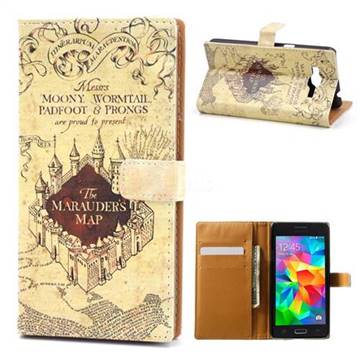 The Marauders Map Leather Wallet Case for Samsung Galaxy Grand Prime G530 G530H