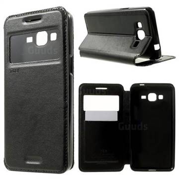 Roar Korea Noble View Leather Flip Cover for Samsung Galaxy Grand Prime G530 G530H - Black