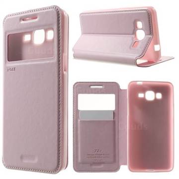 Roar Korea Noble View Leather Flip Cover for Samsung Galaxy Grand Prime G530 G530H - Pink