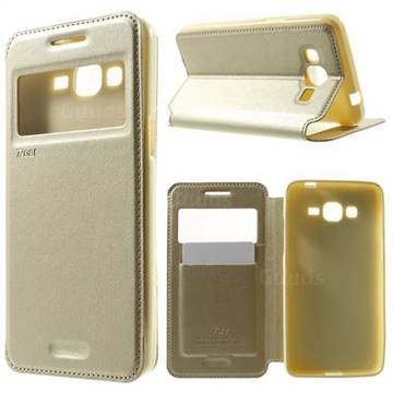 Roar Korea Noble View Leather Flip Cover for Samsung Galaxy Grand Prime G530 G530H - Champagne