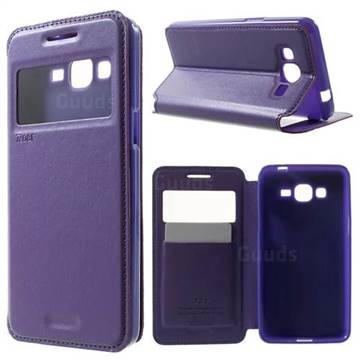 Roar Korea Noble View Leather Flip Cover for Samsung Galaxy Grand Prime G530 G530H - Purple