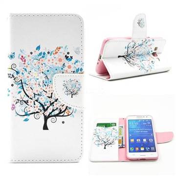 Colorful Tree Leather Wallet Case for Samsung Galaxy Grand Prime G530 G530H