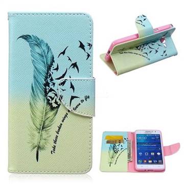 Feather Bird Leather Wallet Case for Samsung Galaxy Grand Prime G530 G530H
