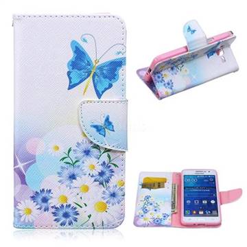 Butterflies Flowers Leather Wallet Case for Samsung Galaxy Grand Prime G530 G530H