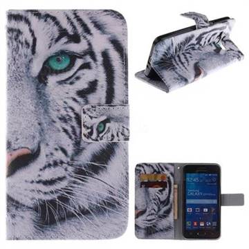 White Tiger PU Leather Wallet Case for Samsung Galaxy Grand Prime G530