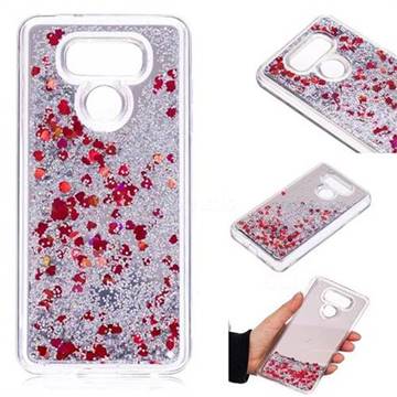 Glitter Sand Mirror Quicksand Dynamic Liquid Star TPU Case for LG G6 - Red