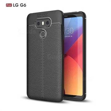 Luxury Auto Focus Litchi Texture Silicone TPU Back Cover for LG G6 - Black