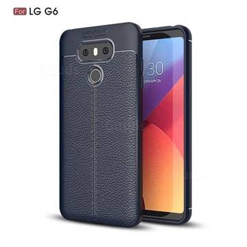 Luxury Auto Focus Litchi Texture Silicone TPU Back Cover for LG G6 - Dark Blue
