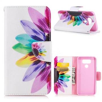 Seven-color Flowers Leather Wallet Case for LG G6