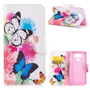 Vivid Flying Butterflies Leather Wallet Case for LG G6
