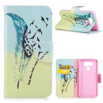 Feather Bird Leather Wallet Case for LG G6