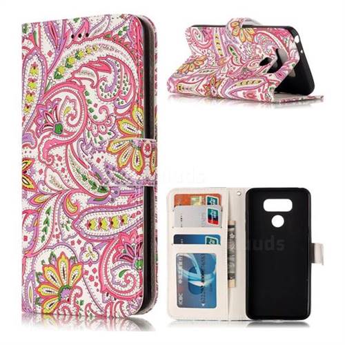 Pepper Flowers 3D Relief Oil PU Leather Wallet Case for LG G6