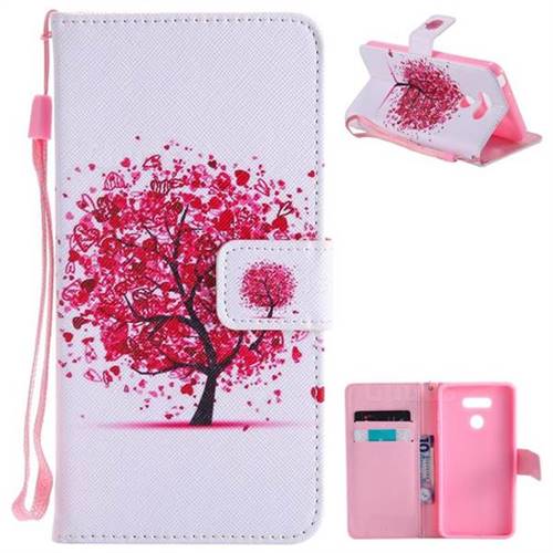 Colored Red Tree PU Leather Wallet Case for LG G6