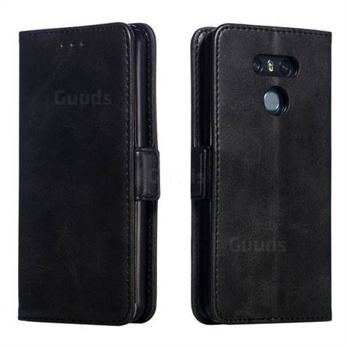 Retro Classic Calf Pattern Leather Wallet Phone Case for LG G6 - Black