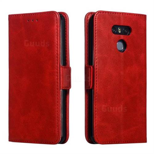 Retro Classic Calf Pattern Leather Wallet Phone Case for LG G6 Red Leather Case Guuds